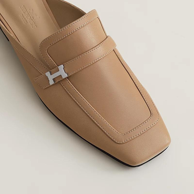 Giày Hermes Groupie Mule Nữ Nâu